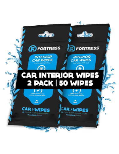 Toallitas para Interior de Auto Fortress - Paquete de 2 (25 ct)