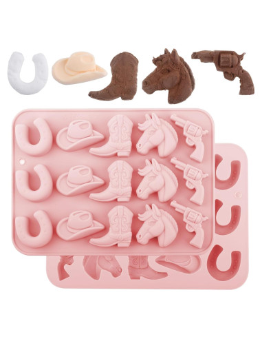 Molde de Silicona Cowboy BOXOB para Pasteles y Chocolates 20.2x15.7cm