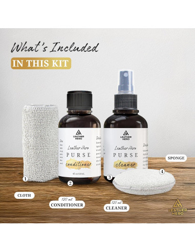 Kit de Cuidado de Cuero - Limpiador y Acondicionador 4oz
