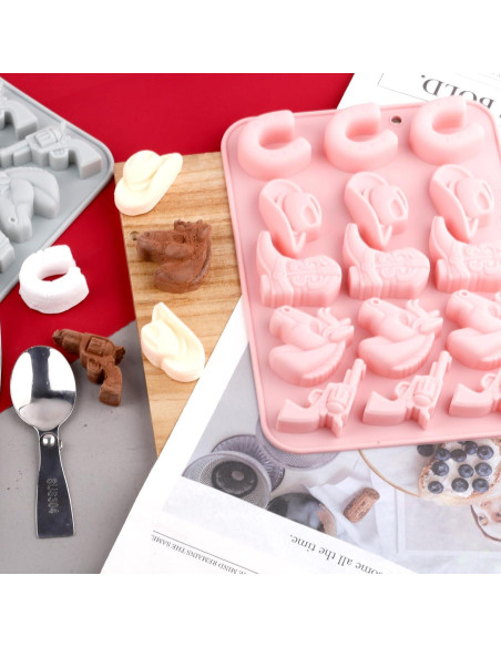 Molde de Silicona Cowboy BOXOB para Pasteles y Chocolates 20.2x15.7cm Molde de Silicona Cowboy BOXOB para Pasteles y Chocolates 20.2x15.7cm