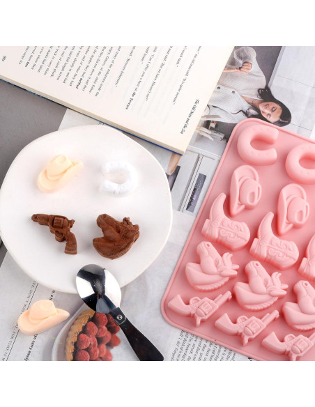 Molde de Silicona Cowboy BOXOB para Pasteles y Chocolates 20.2x15.7cm Molde de Silicona Cowboy BOXOB para Pasteles y Chocolates 20.2x15.7cm