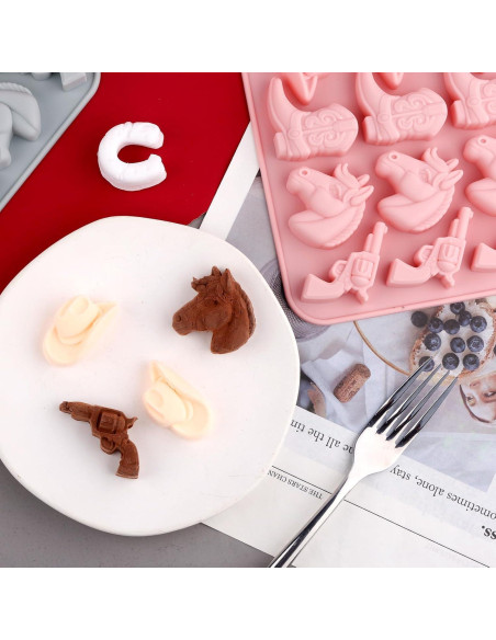 Molde de Silicona Cowboy BOXOB para Pasteles y Chocolates 20.2x15.7cm Molde de Silicona Cowboy BOXOB para Pasteles y Chocolates 20.2x15.7cm