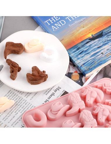 Molde de Silicona Cowboy BOXOB para Pasteles y Chocolates 20.2x15.7cm