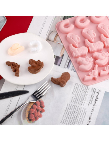 Molde de Silicona Cowboy BOXOB para Pasteles y Chocolates 20.2x15.7cm