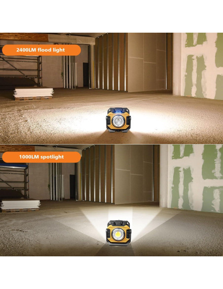 Luz de Trabajo Recargable Samyoung 2 Piezas 2400LM 360