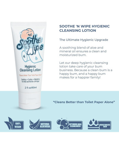 Loción Limpiadora Higiénica Soothe 'n Wipe 59.15 ml - Alternativa a Toallitas