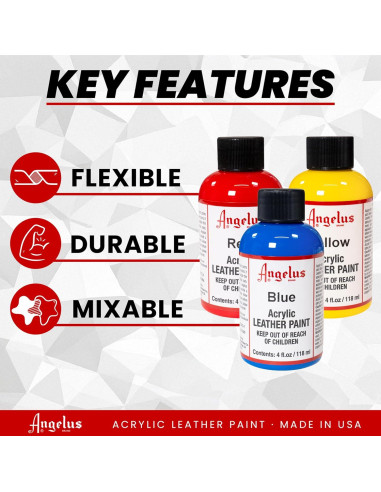 Pintura Acrílica para Cuero Angelus 118 ml Marrón Oscuro