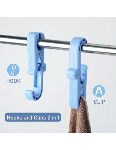 8 Clips de Plástico Jydesicr para Colgar Ropa y Toallas Azul 2