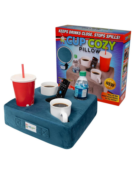 Cojín Portavasos Cojín Portavasos Teal 5 Agujeros para Bebidas