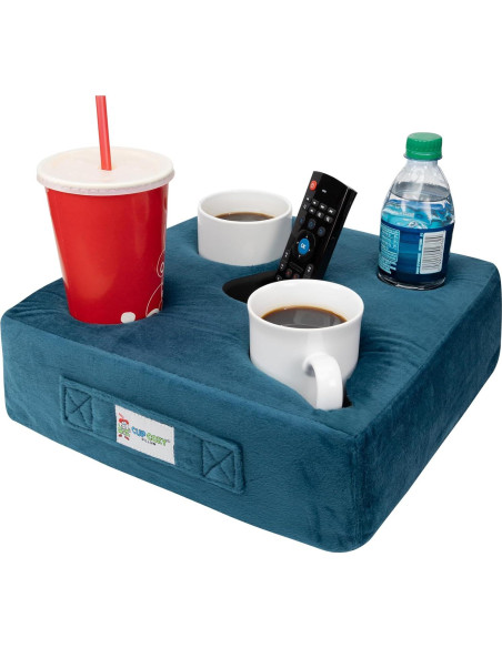 Cojín Portavasos Cojín Portavasos Teal 5 Agujeros para Bebidas