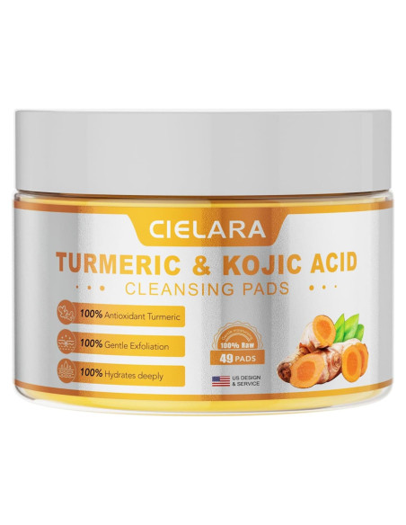 Pads de Limpieza CIELARA Ácido Kojico y Cúrcuma 49 Unidades