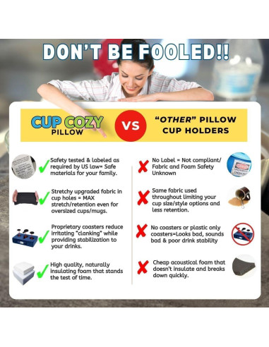 Cojín Portavasos Cojín Portavasos Teal 5 Agujeros para Bebidas