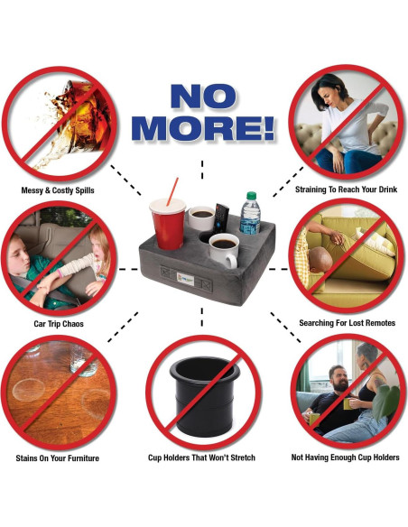 Cojín Portavasos Cojín Portavasos Teal 5 Agujeros para Bebidas