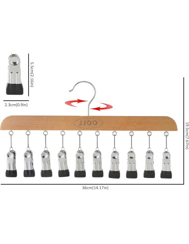 Organizador de Leggings JJOO con Clips y Mango de Madera