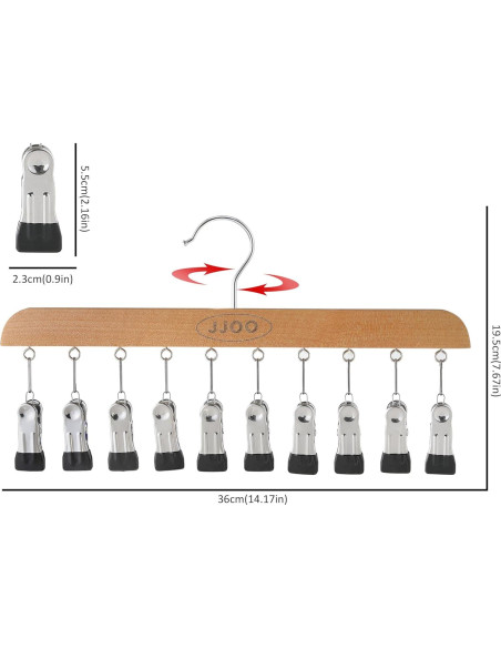 Organizador de Leggings JJOO con Clips y Mango de Madera