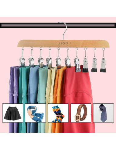 Organizador de Leggings JJOO con Clips y Mango de Madera