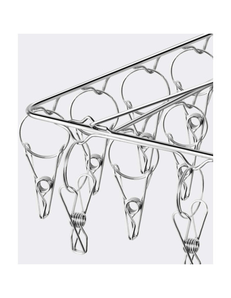 Perchas de Acero Inoxidable Tosnail con Clips - 2 Piezas