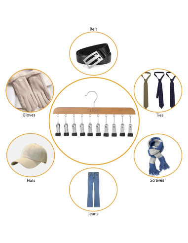 Organizador de Leggings JJOO con Clips y Mango de Madera