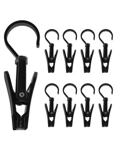 Clip Multifuncional Rotable AKOAK 10 Pcs Negro 10.5 cm