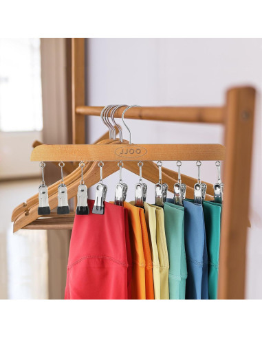 Organizador de Leggings JJOO con Clips y Mango de Madera