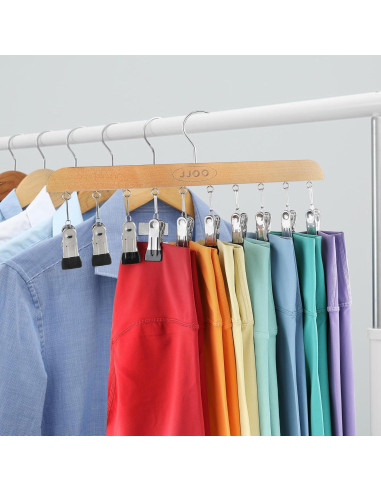 Organizador de Leggings JJOO con Clips y Mango de Madera