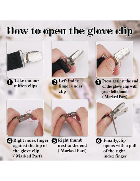 Clips de Mitones Elásticos Zkptops para Niños y Adultos Clips de Mitones Elásticos Zkptops para Niños y Adultos