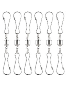 Ganchos Giratorios Duales Alamic 8.3 cm Acero Inoxidable - 6 Pzas