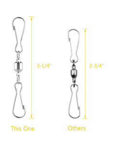 Ganchos Giratorios Duales Alamic 8.3 cm Acero Inoxidable - 6 Pzas 2