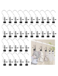 Ganchos para Ropa Portátiles JINGIHE 30 Pcs Acero Inoxidable