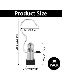 Ganchos para Ropa Portátiles JINGIHE 30 Pcs Acero Inoxidable 2