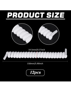 Cordones Rizados Elásticos BENECREAT 6 Pares 15cm Blanco 2