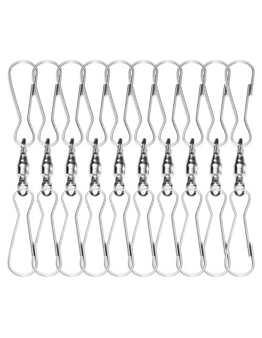 Anley Paquete de 10 Clips Giratorios de Acero Inoxidable 7.62 cm