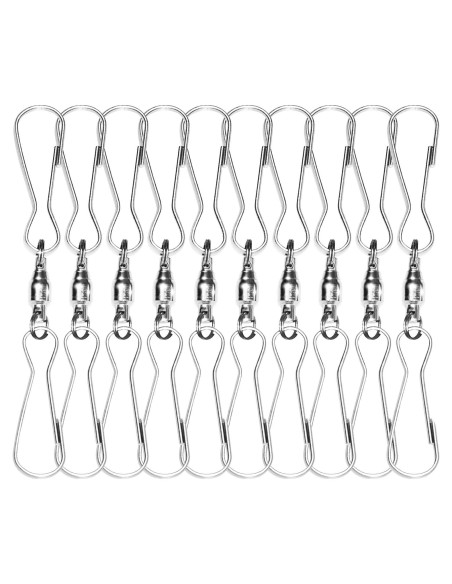 Anley Paquete de 10 Clips Giratorios de Acero Inoxidable 7.62 cm