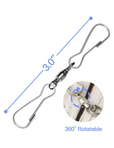 Anley Paquete de 10 Clips Giratorios de Acero Inoxidable 7.62 cm