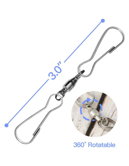 Anley Paquete de 10 Clips Giratorios de Acero Inoxidable 7.62 cm