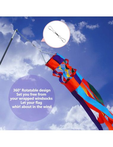 Anley Paquete de 10 Clips Giratorios de Acero Inoxidable 7.62 cm