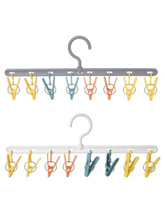 Perchas de Ropa Foshine 2 Paquetes con 8 Clips Multicolor