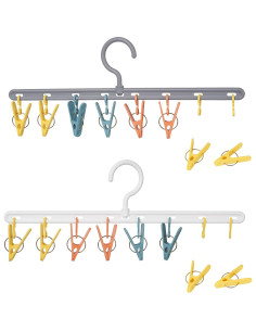 Perchas de Ropa Foshine 2 Paquetes con 8 Clips Multicolor 2