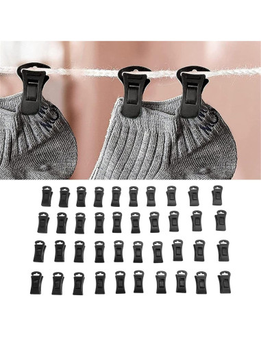 40 Pinzas de Plástico Antideslizantes Pssopp para Ropa