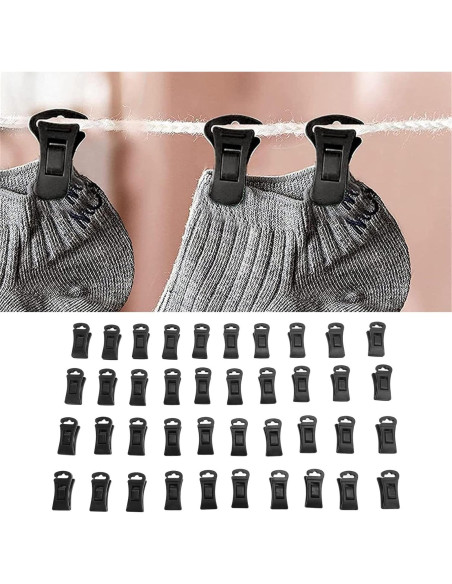 40 Pinzas de Plástico Antideslizantes Pssopp para Ropa