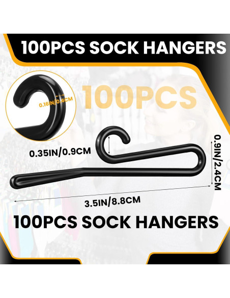 100 Perchas de Calcetines Plástico Antideslizantes DoubleFill