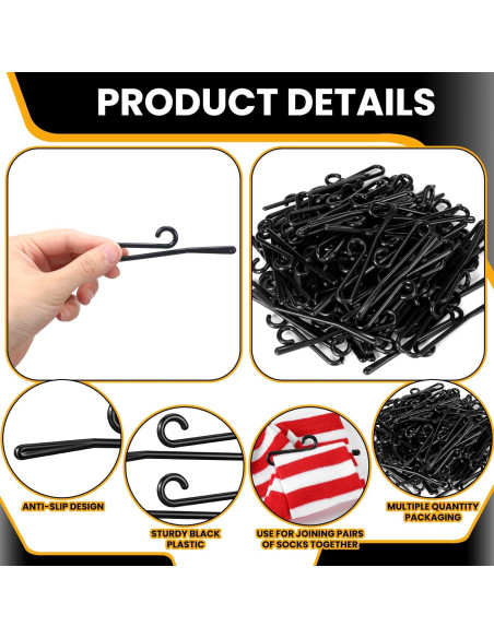 100 Perchas de Calcetines Plástico Antideslizantes DoubleFill