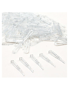 300 Clips de Cocodrilo de Plástico Transparente 38mm para Ropa