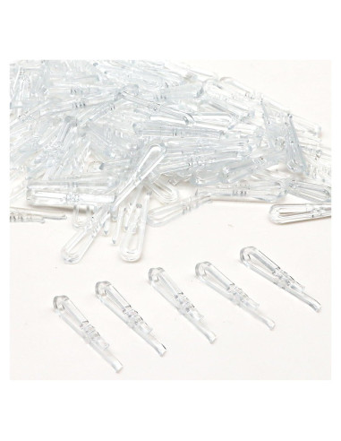 300 Clips de Cocodrilo de Plástico Transparente 38mm para Ropa