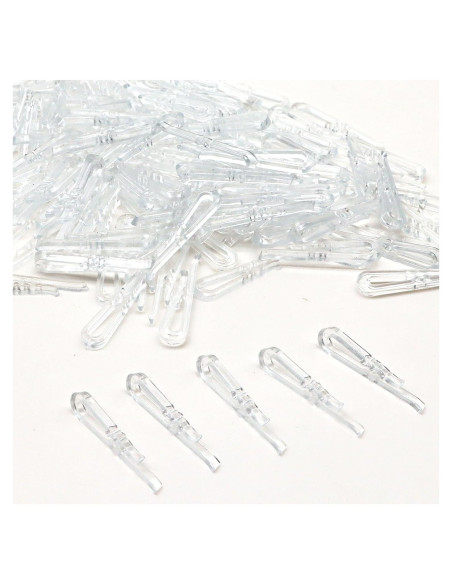 300 Clips de Cocodrilo de Plástico Transparente 38mm para Ropa
