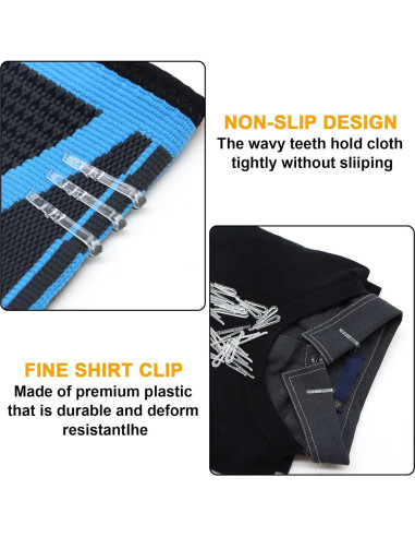 300 Clips de Cocodrilo de Plástico Transparente 38mm para Ropa