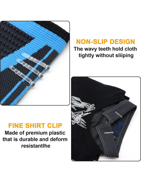 300 Clips de Cocodrilo de Plástico Transparente 38mm para Ropa