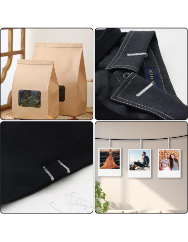 300 Clips de Cocodrilo de Plástico Transparente 38mm para Ropa