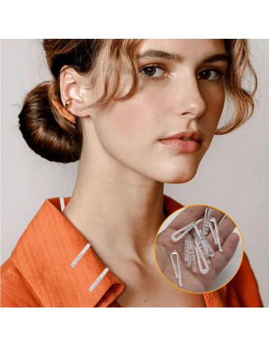 300 Clips de Cocodrilo de Plástico Transparente 38mm para Ropa