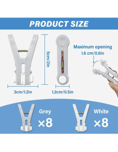 Pinzas de Ropa Antideslizantes WisePoint, 16 Piezas 5x3x2 cm 2